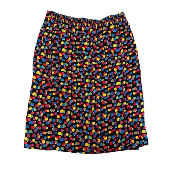 VTG Sag Harbor Womens Polka Dot Skirt 16 Rayon Vibrant Colors Made In USA - Picture 6 of 6